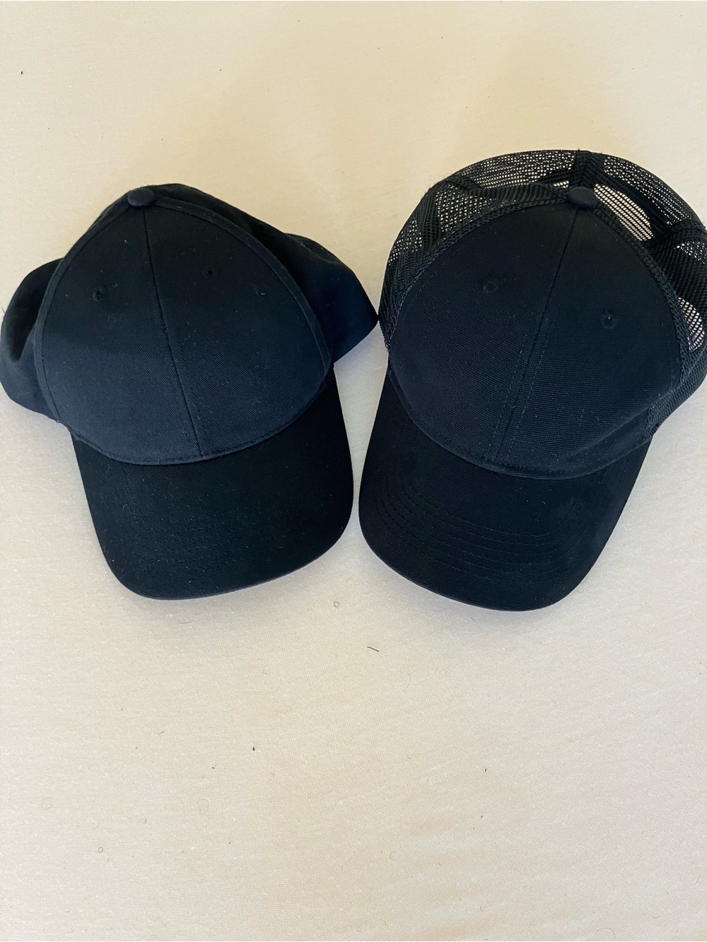 2-Pack Black Baseball Caps – Classic + Mesh Trucker Hats